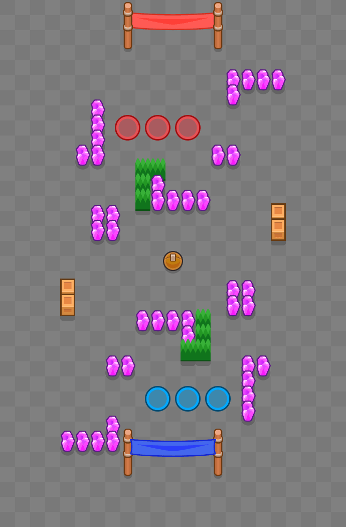 منظر علوي لخريطة المحيط الهائج في وضع عراك الهوكي في Brawl Stars