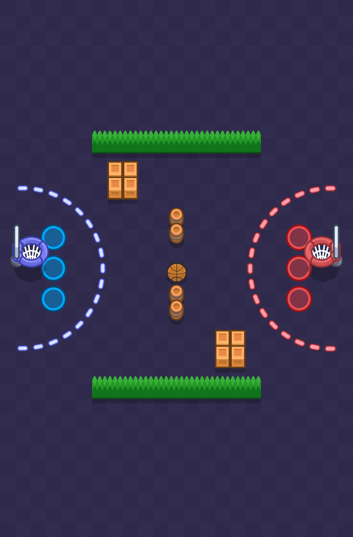 Draufsicht der Karte Pocket Pass im Modus BASKETBRAWL von Brawl Stars