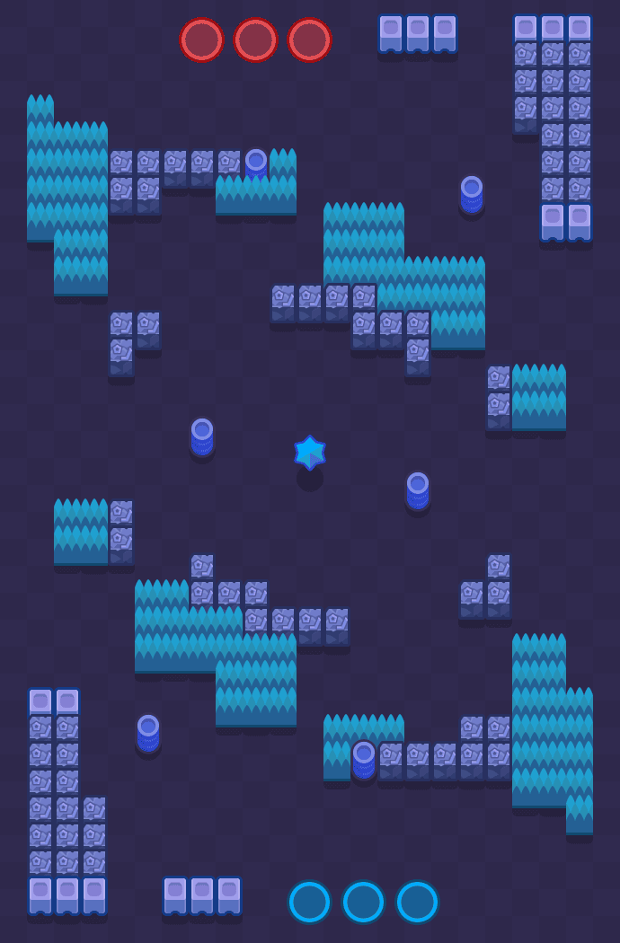 Draufsicht der Karte Doppeldecker im Modus KNOCKOUT von Brawl Stars