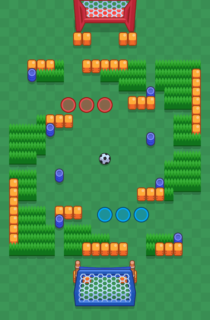 منظر علوي لخريطة المباراة 1123581321 في وضع كرة العراك في Brawl Stars