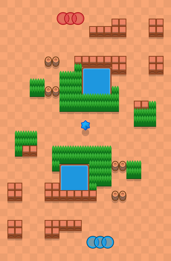 منظر علوي لخريطة كاناكول في وضع الضربة القاضية في Brawl Stars