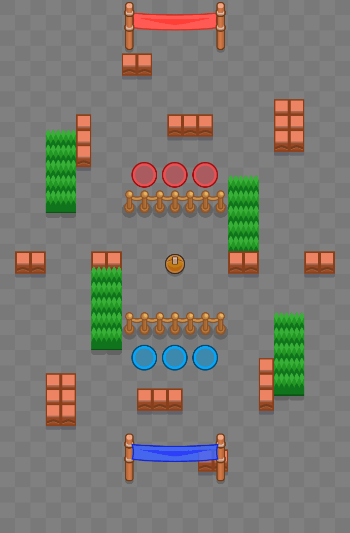 Draufsicht der Karte Nullschaften im Modus BRAWLHOCKEY von Brawl Stars